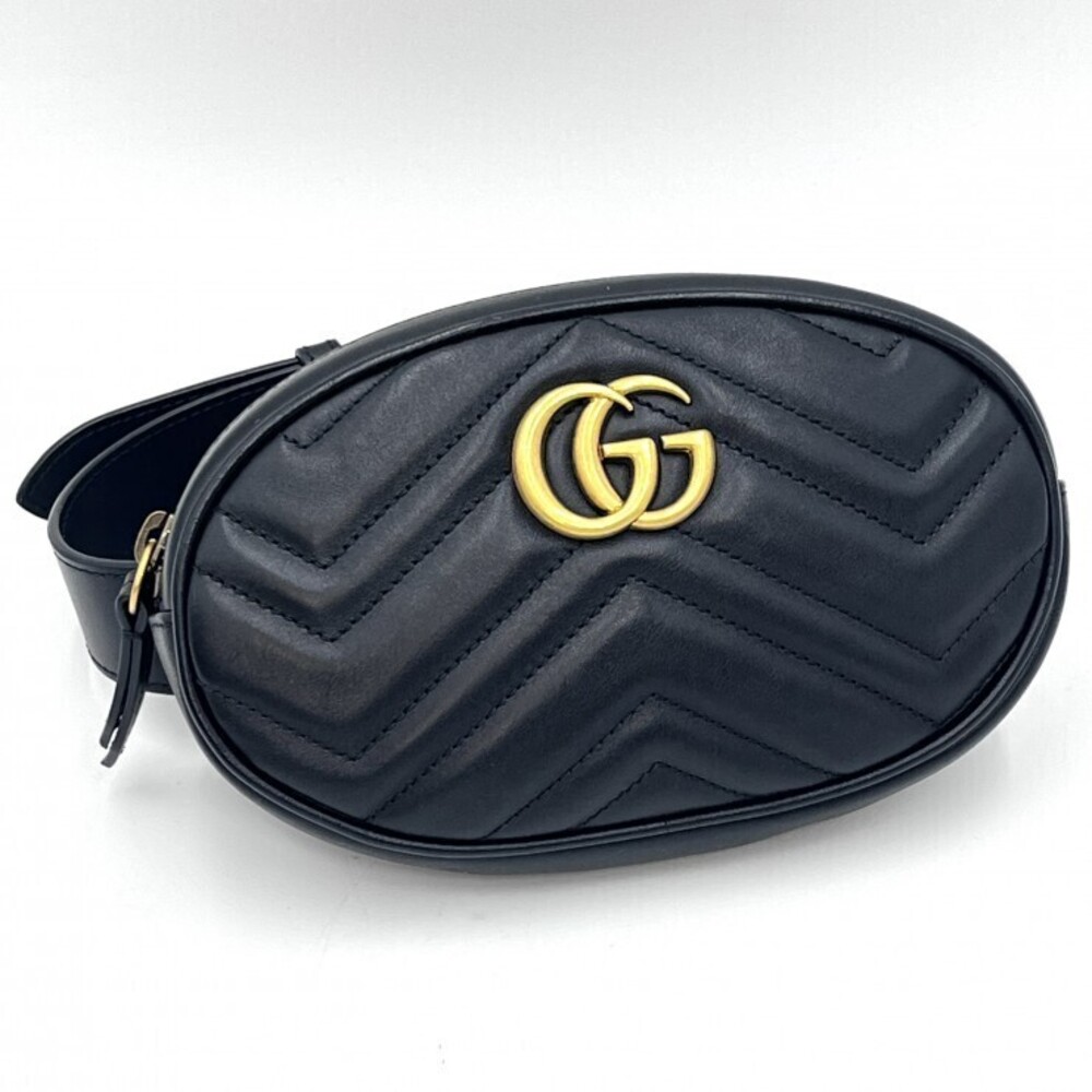 GUCCI GG Marmont Belt Bag Black Leather